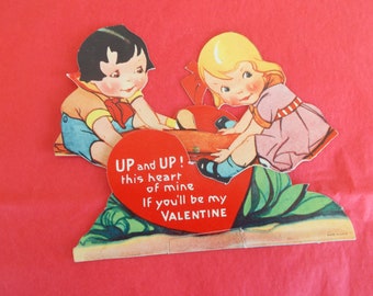 Vintage Used  Moveable  Valentine Card