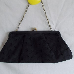 Vintage Black Eyelet Purse