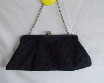 Vintage Black Eyelet Purse