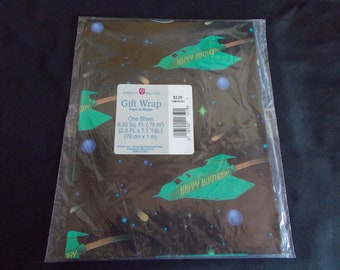 Vintage New In Package Happy Birthday Gift Wrap