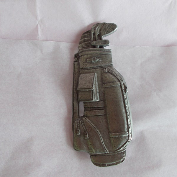 Vintage Pewter Spoontiques Large Golf Bag Brooch