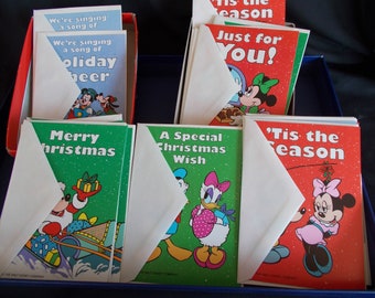 Vintage 20 Unused Mickey Mouse Christmas Cards For Kids