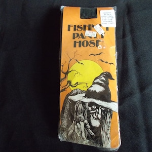 Vintage  Halloween Black Fishnet Pantyhose 130-160 Pounds