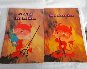 Vintage Large Unused  12 x 8  Lil Devils Greeting Cards No Envelopes Lot