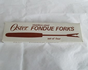 Vintage 4 Oster Stainless Steel Fondue Forks