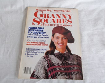 Vintage 1987 Woman's Day Granny Squares And Crocheted Fashions