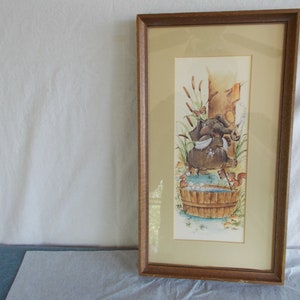 Vintage Elephant Looking In Mirror Art Print B. PETTIT
