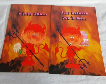 Vintage Large 12 x 8 Unused Lil Devils Greeting Cards No Envelopes Lot