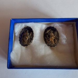 vintage Asian Clip Earrings