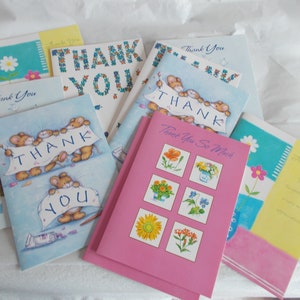 Vintage 10 Thank You Cards 2 Of Each Designs With Envelopes