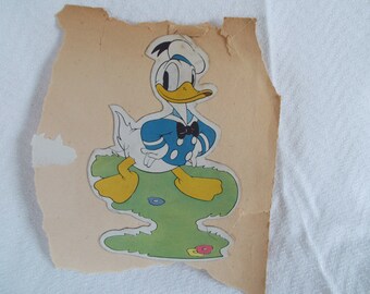 Vintage 1940s Scrapbook Photo Of Donald Duck For Crafts