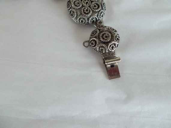 Vintage Silver Tone Ornate HOBE Bracelet - image 3