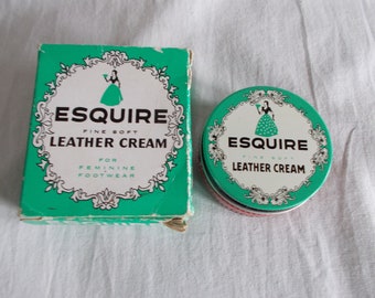 Vintage Esquire Red Leather Cream For Foot Wear