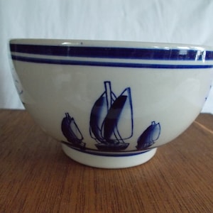 Vintage Small Heavy Delft Design Blue and Beige  Bowl
