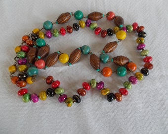 Vintage Wooden Color Beads For Crafts // 1