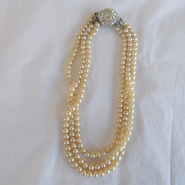 Collier Vintage Signé SARAH COV - Perles, Fleurs Et Feuilles Orange - Référence 3307 - Occasion