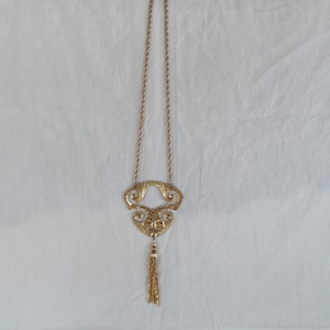 Vintage Asian Man Tassel Long Chain Necklace //5