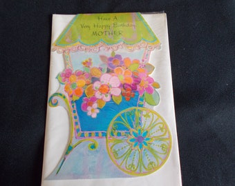 Vintage Never Used  Mod Happy Birthday Mother Greeting Card