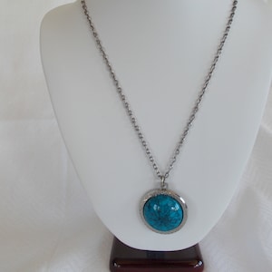 Vintage Faux Turquoise Long Chain Necklace