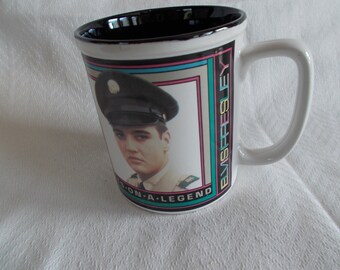 Vintage  Used  1992 Elvis Presley Coffee Mug The Sun Never Sets On A Legend