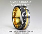 BIOSHOCK Inspired , Striking Mens 10MM Tungsten Wedding Ring