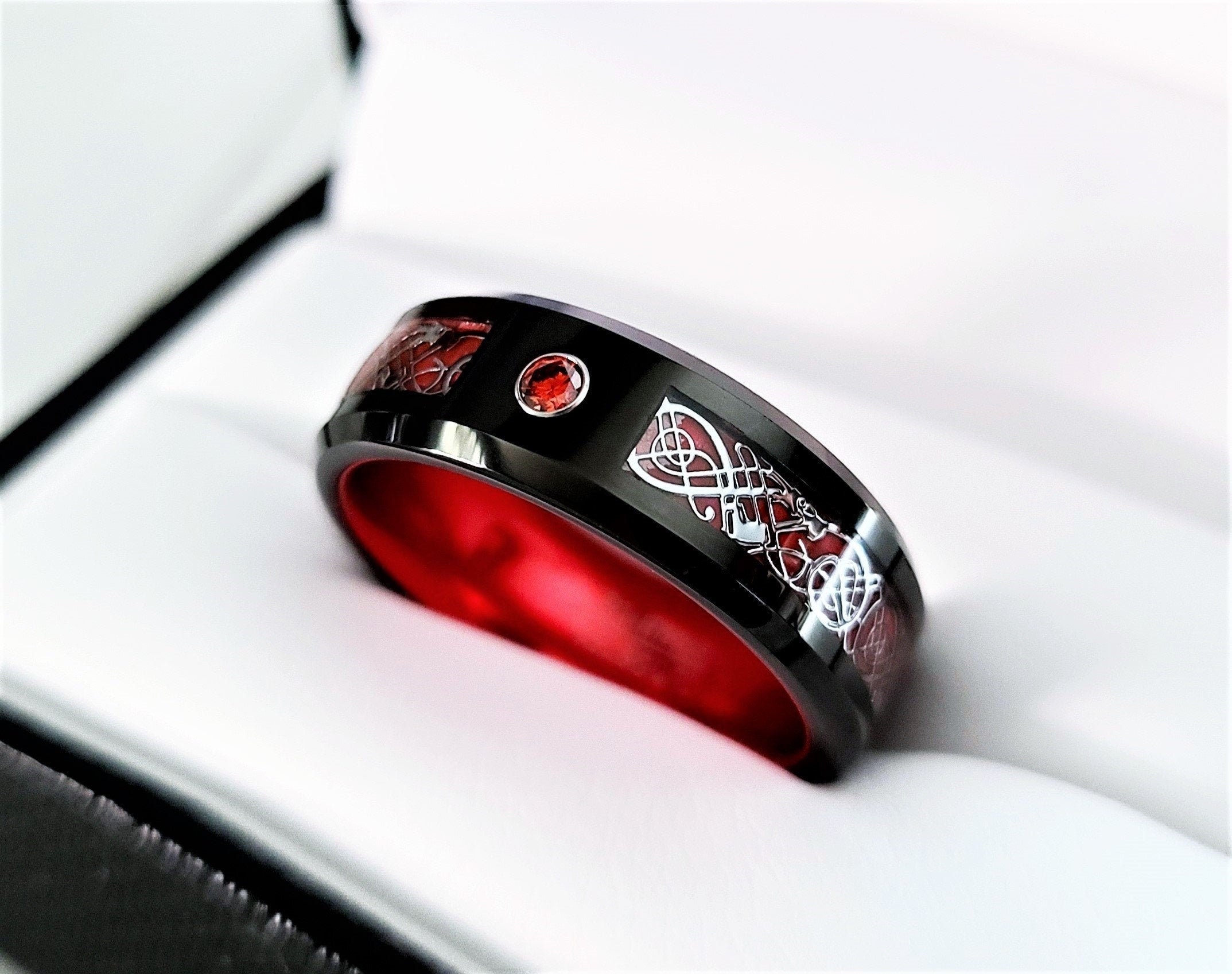 Jewelry Stores Network Mens 8mm Polished Titanium Celtic Scroll and Cross Design Wedding Band Ring Jewelry Stores Network Mens 8mm Polished Titanium Celtic Scroll and Cross Design Wedding Band Ring