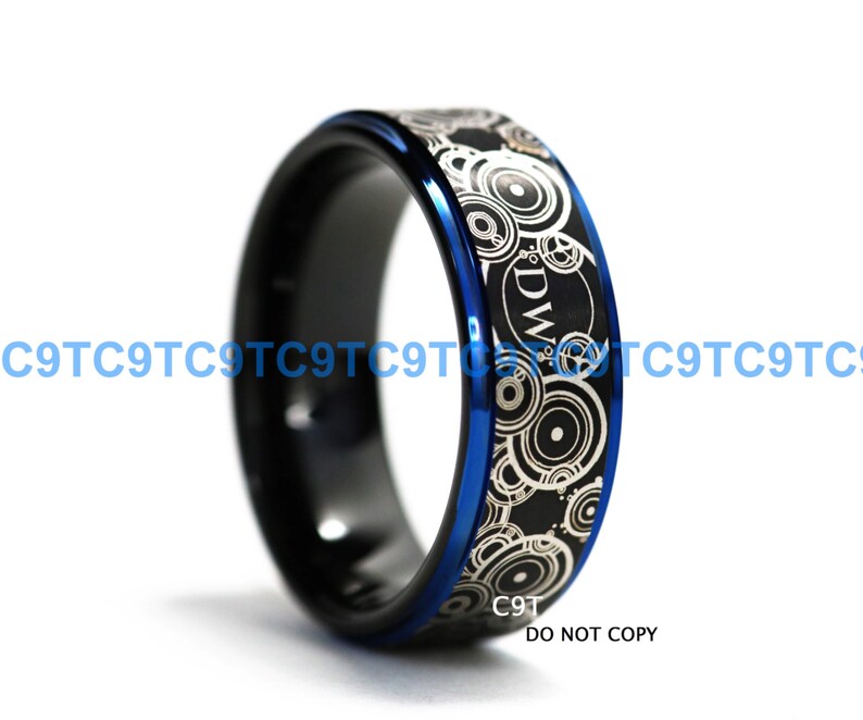 8MM Tungsten Ring Engraved With Advanced Gallifreyan Design Etsy
