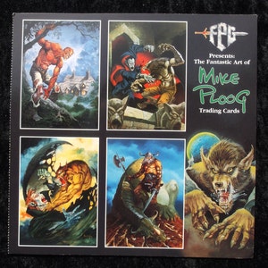 MIKE PLOOG ~4 Card Uncut Promo Sheet, 1994, Fantastische Kunst Sammelkarten