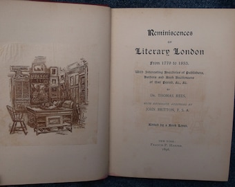 Reminiscences of Literary London from 1779 to 1853, Scarce original, 1896, Not reprint