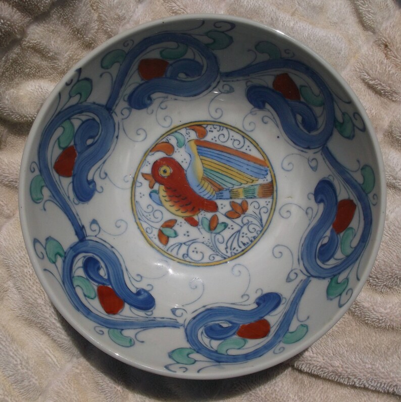Chinese Imari Bowl Made in China Bird Motif Pottery Bowl Etsy