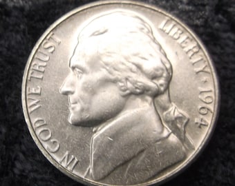 1964年 ジェファーソンニッケル ミントマークなし アメリカ合衆国