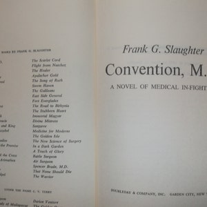 Convention, MD by Frank G Slaughter 1972