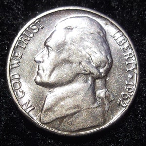 1962d, Jefferson Nickel, MS-64, Denver Mint, partial steps