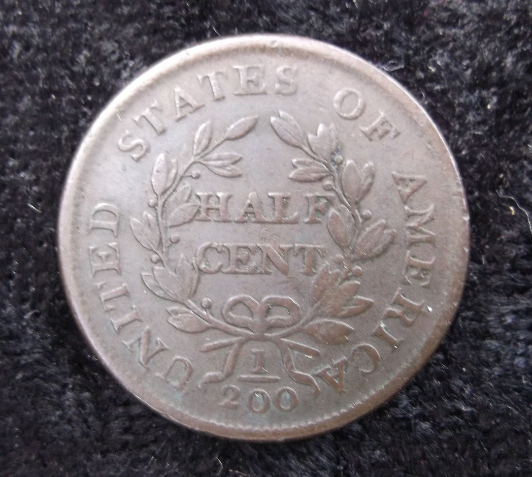 1804 Half Cent Crosslet 4 With Stems Obv. VF-35, Rev. XF-45 - Etsy