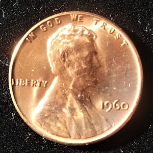 1960 Small Date, Lincoln Cent, Lincoln Penny, Memorial Reverse, MS-65
