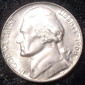 REDUCED...1968d Jefferson Nickel, MS-64/65, Partial Full Steps, was 95.00