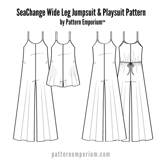Jumpsuit Playsuit Romper Sewing Pattern Seachange by Pattern - Etsy Canada
