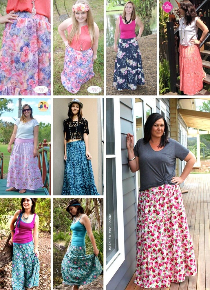 PATTERN Ladies Tiered Maxi Skirt Digital PDF Sewing Pattern - Etsy