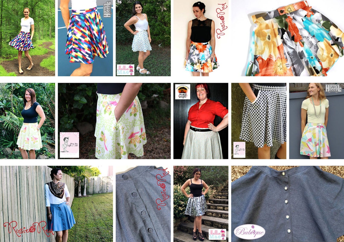 Circle Skater Skirt PATTERN PDF Pattern Sewing Pattern Etsy UK