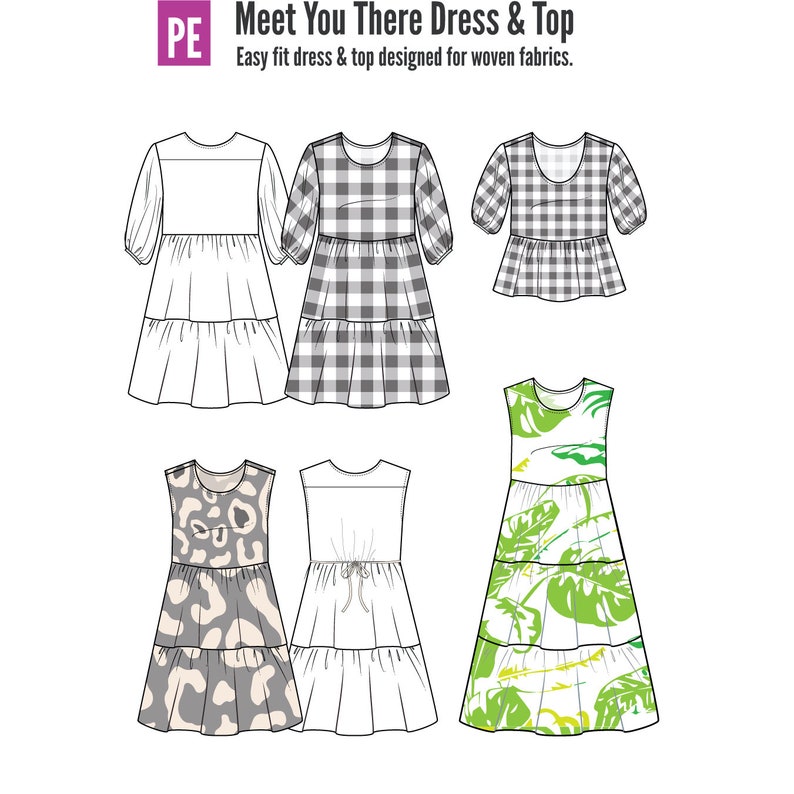Tiered Dress Sewing Pattern by Pattern Emporium Download & Etsy UK