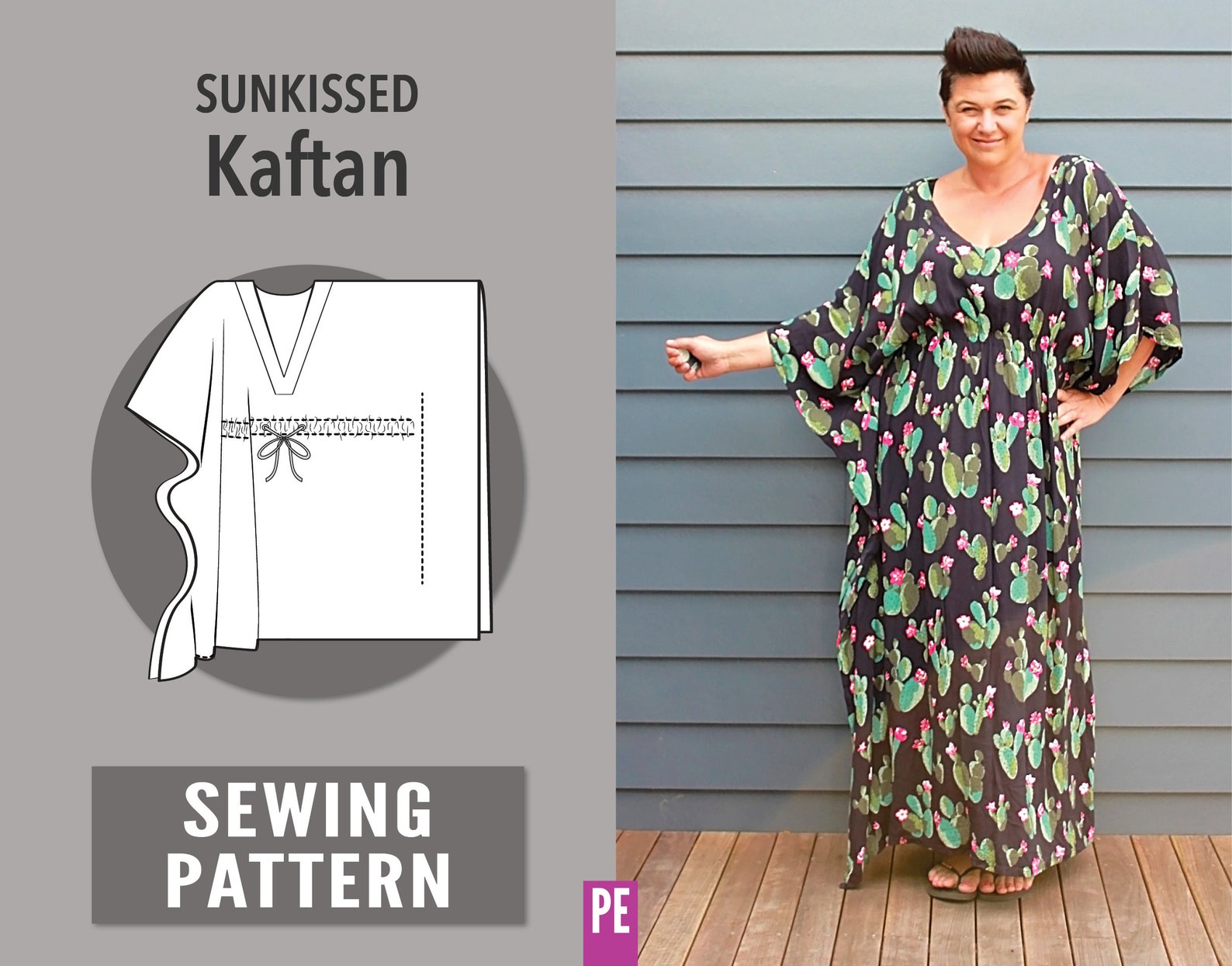 Kaftan Sewing Pattern by Pattern Emporium Sunkissed Kaftan Etsy UK