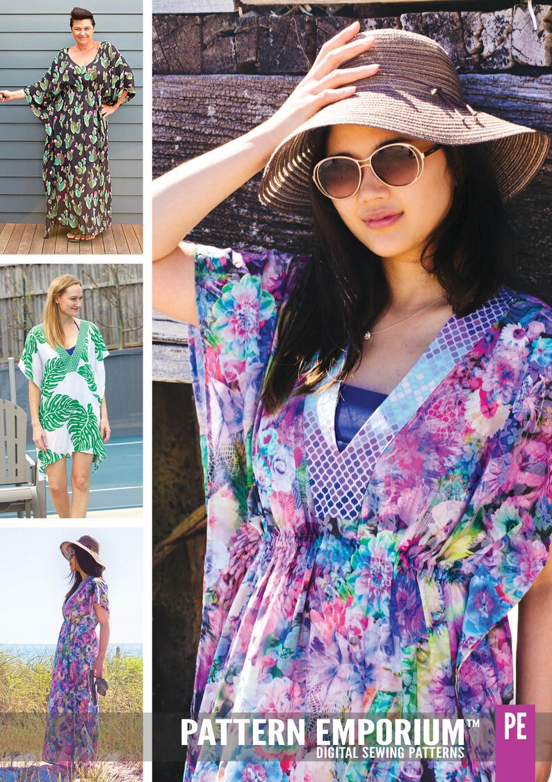 Kaftan Sewing Pattern by Pattern Emporium Sunkissed Kaftan Etsy UK