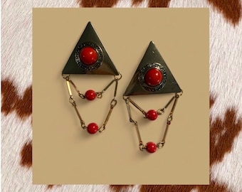 Faux Coral Earrings