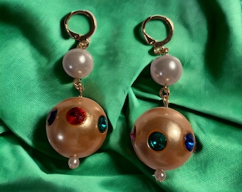 Discoball like Upcycled Earrings