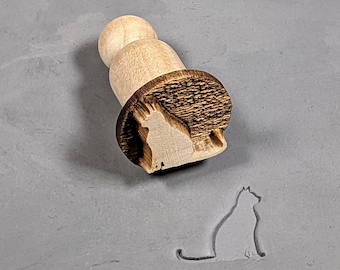 Stock Clay Stamp - Cat Sitting (SD402)