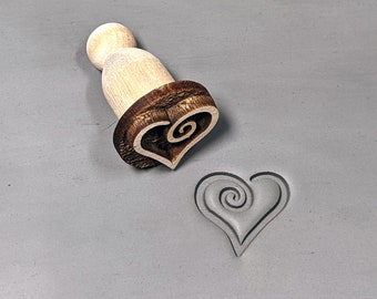 Stock Clay Stamp - Heart Spiral (SD753)