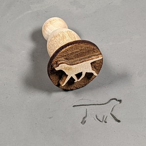 Stock Clay Stamp - Lab Dog Walking (SD403)