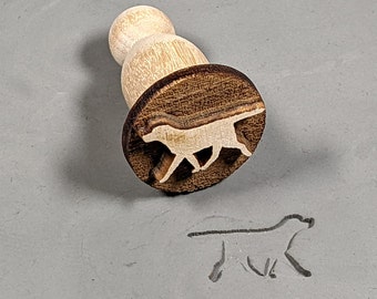 Stock Clay Stamp - Lab Dog Walking (SD403)