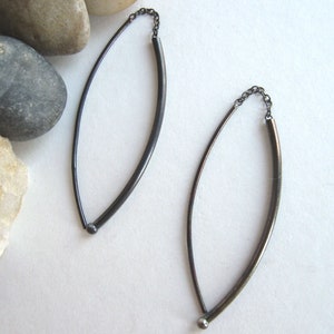 Curved Threader Earrings, Sterling Silver Earrings, Gift For Her, Minimalist Earrings, Threader Earrings, Modern Earrings, Simple Earrings
