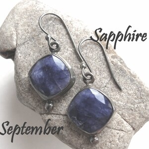 Sapphire Earrings, September Birthstone, September Birthday Gift, Personalized Gift, Sterling Silver Earrings, Gift For Her, Sapphire Gift